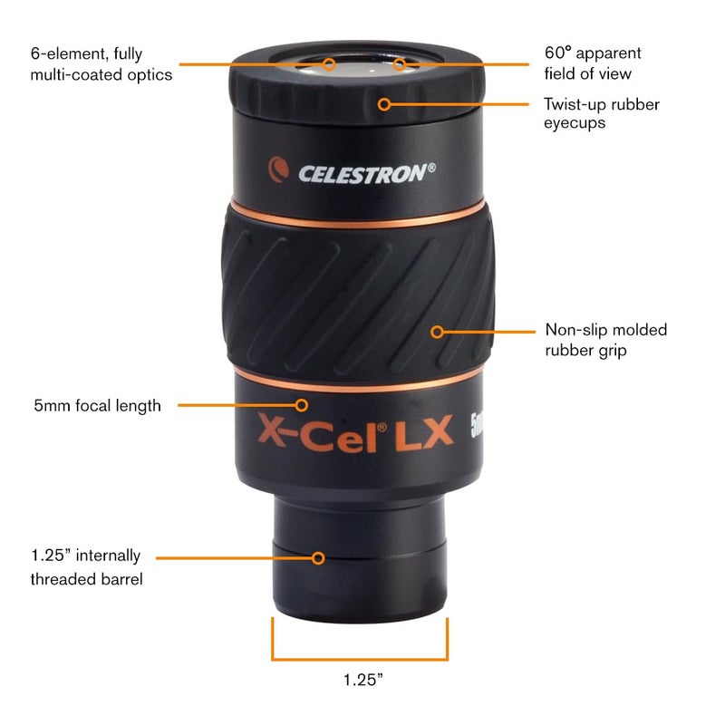 Celestron 93421 X-Cel LX Series - 1.25'' Eyepiece, 5 mm - Image 2